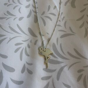 Sterling Silver Flamingo Pendant Necklace